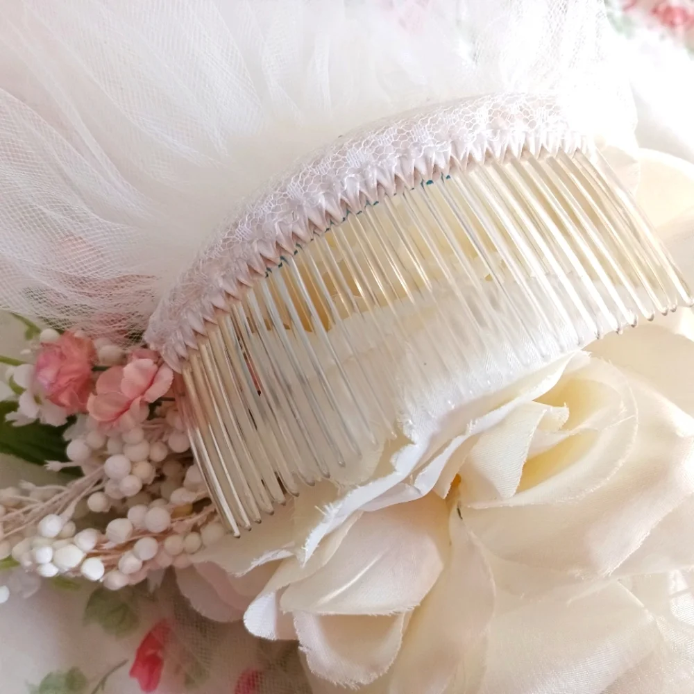 GORGEOUS 1990S "BIANCHI" CRISP WHITE CHIFFON WEDDING GOWN W/ LACE JACKET & VEIL! - Picture 15 of 16